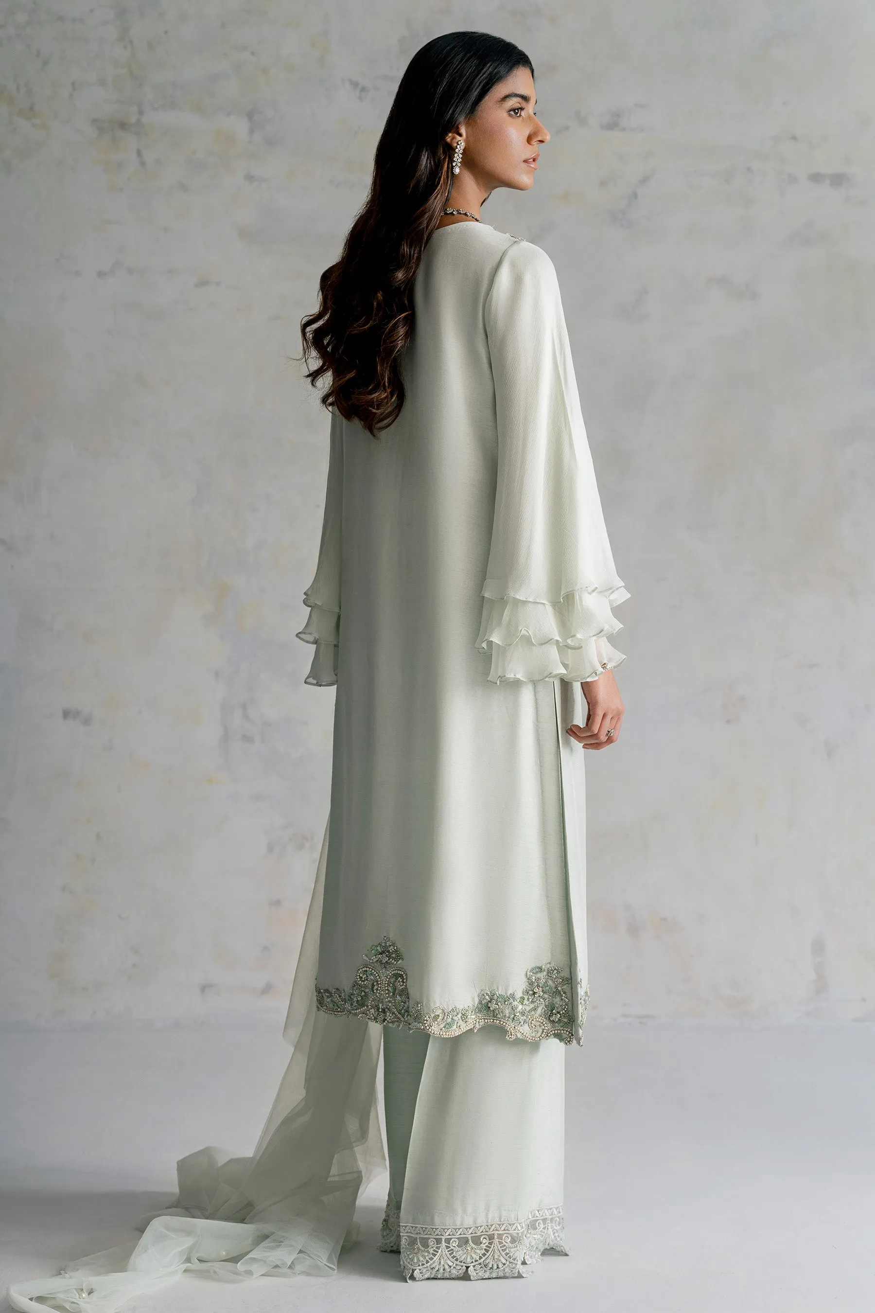 Raw Silk Kameez Trouser Dupatta Pakistani Wedding Dress