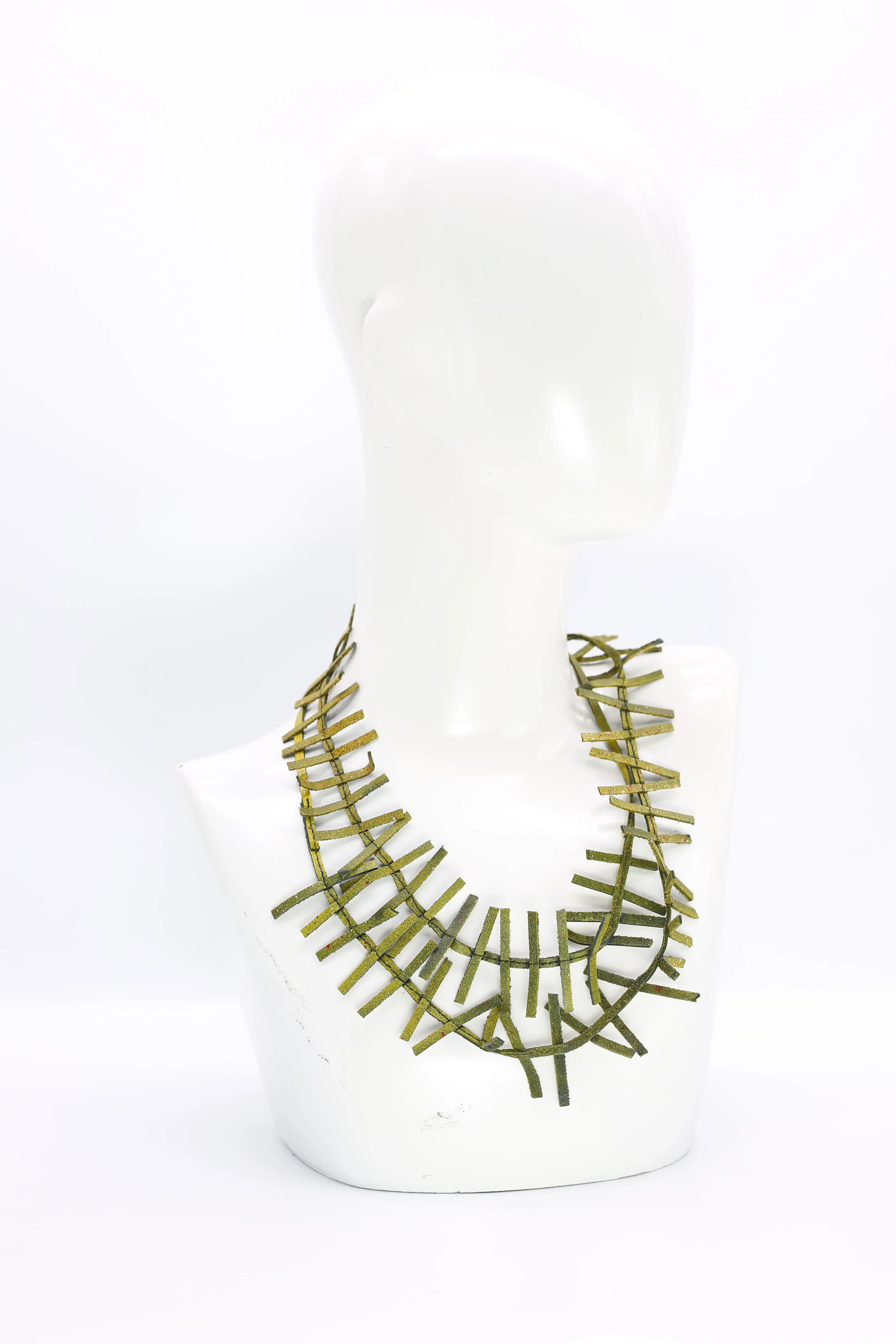 Recycled Leather Fir Necklaces - Hand painted