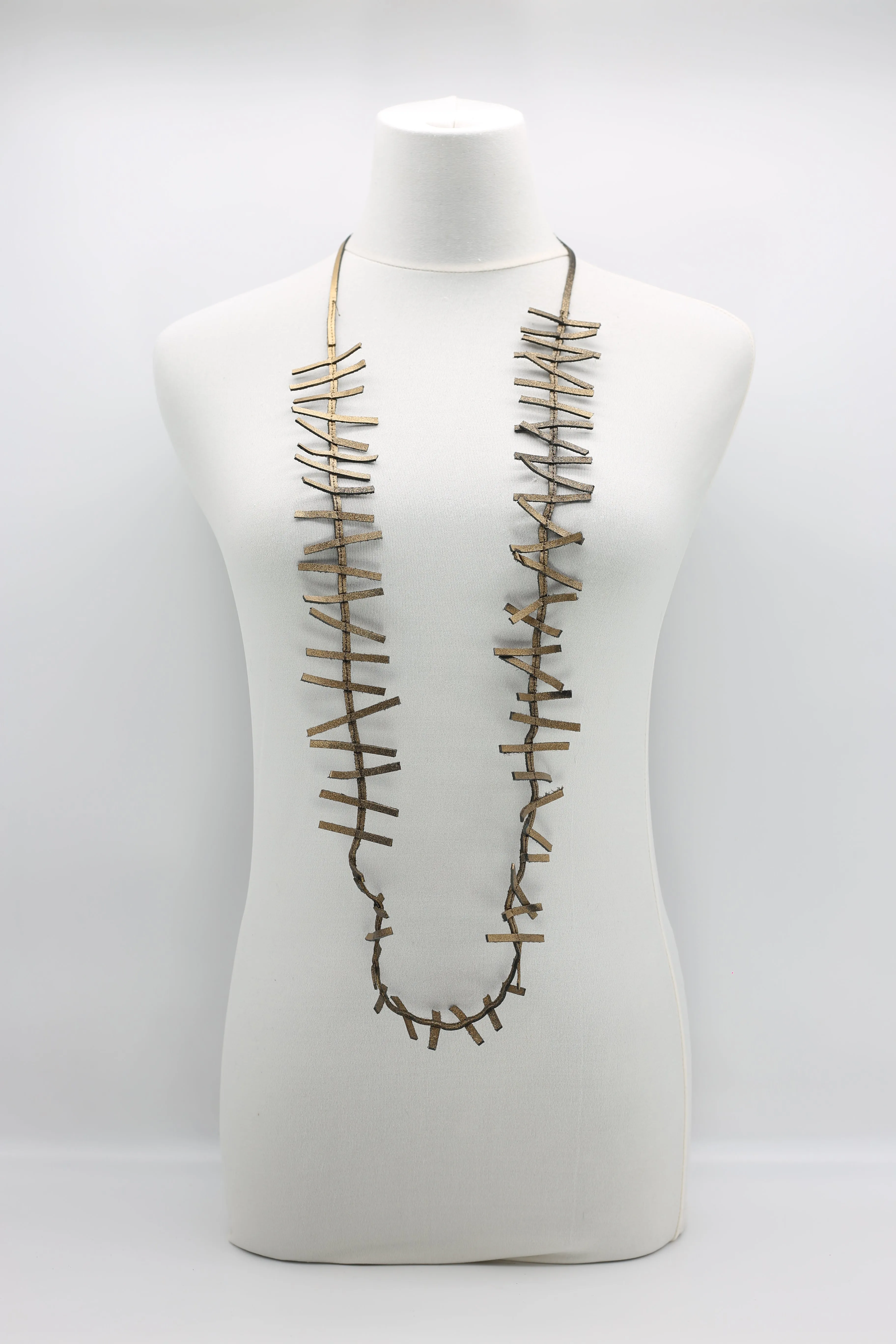 Recycled Leather Fir Necklaces - Hand painted