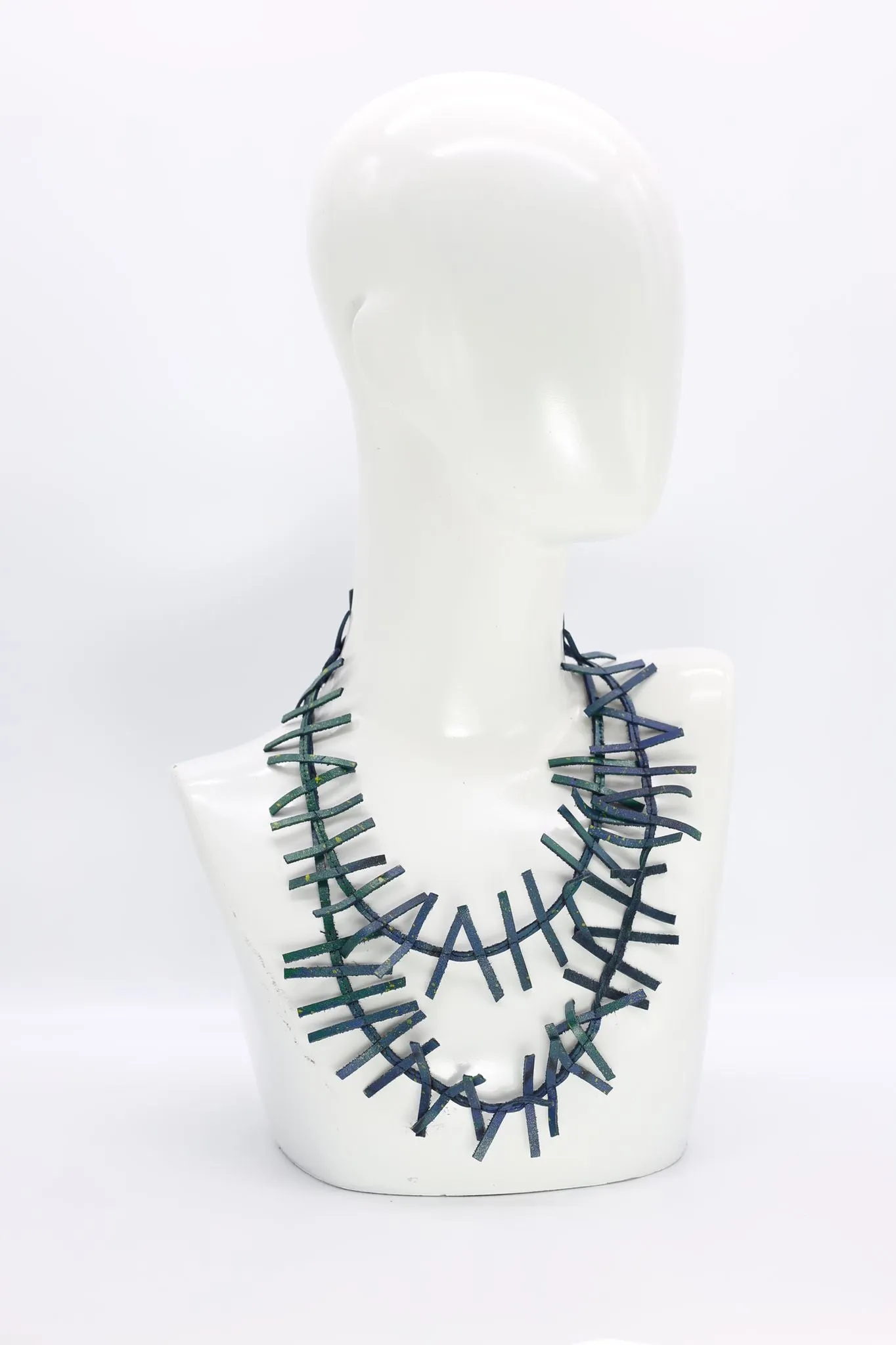 Recycled Leather Fir Necklaces - Hand painted