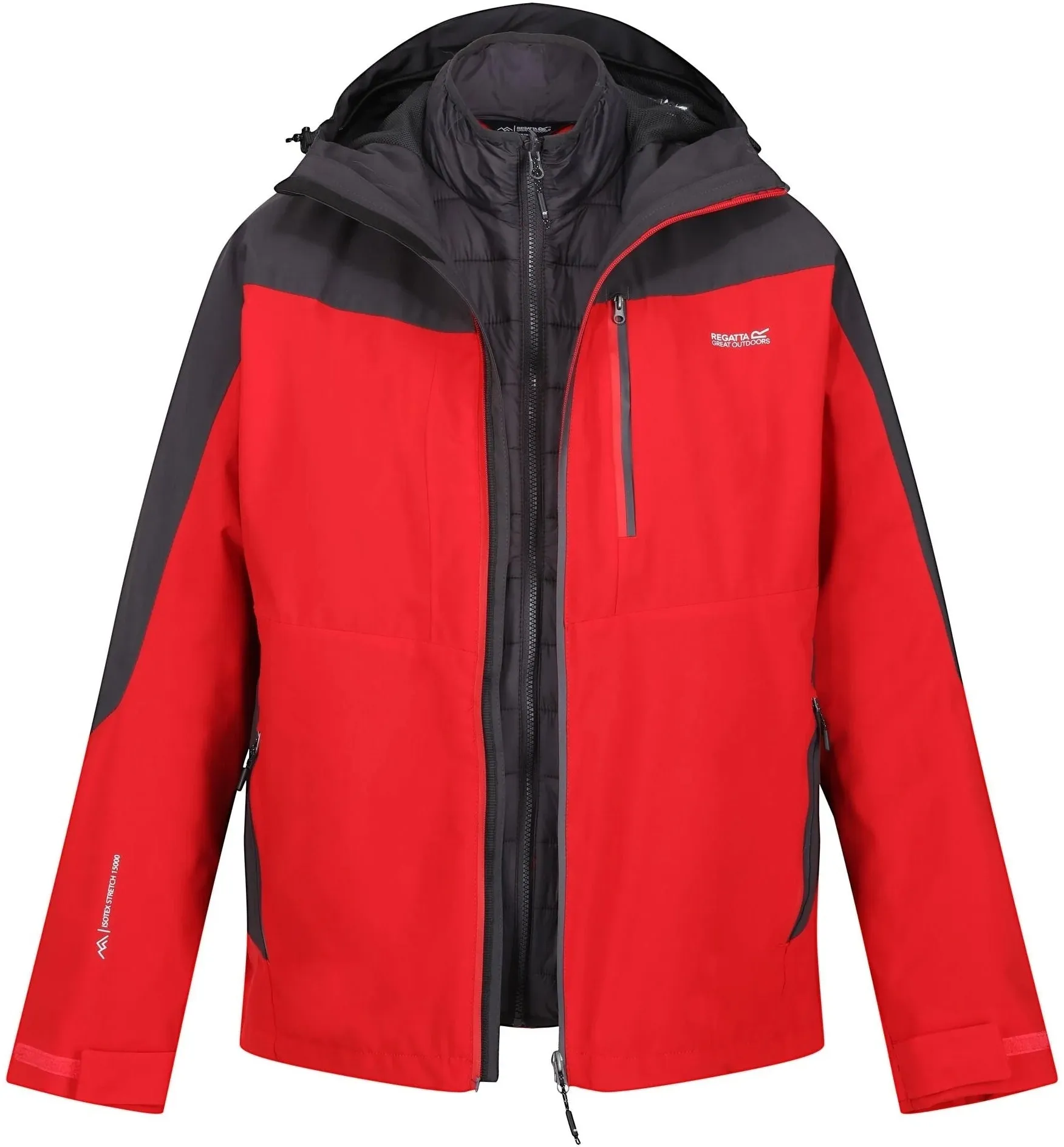 Regatta Wentwood VIII 3-In-1 Mens Waterproof Jacket - Red