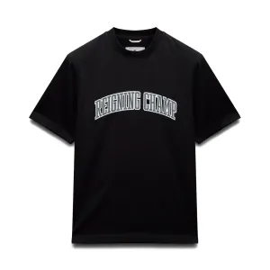 Reigning Champ Men Knit Midweight Jersey Collegiate T-Shirt Black White RC-1548-BLW