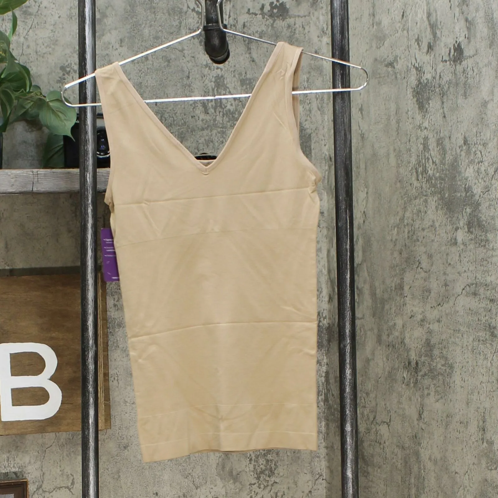 Rhonda Shear 3 Pack Seamless 2-Way Shaping Tank Tops Neutrals S/M