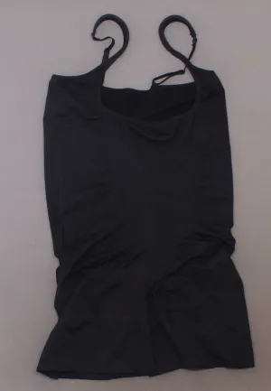 Rhonda Shear Women's Plus Size Wear Your Own Bra Mid Thigh Bodysuit Black 1X