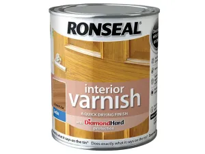 Ronseal Interior Varnish Quick Dry Satin French Oak 750Ml