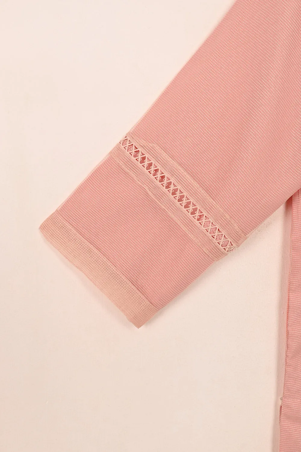 RTW-204-Pink - 3Pc Ready to Wear 3Pc Javeria Net Embroidered  Dress