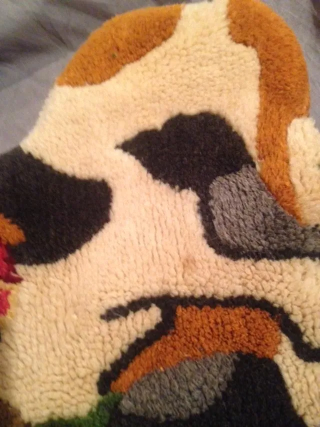Rug Master Fox with His Hound Wool and Vintage