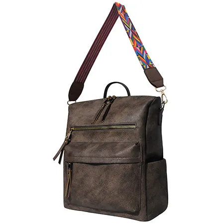 !SALE! Taupe Gray Faux Leather NGIL Shoulder Backpack