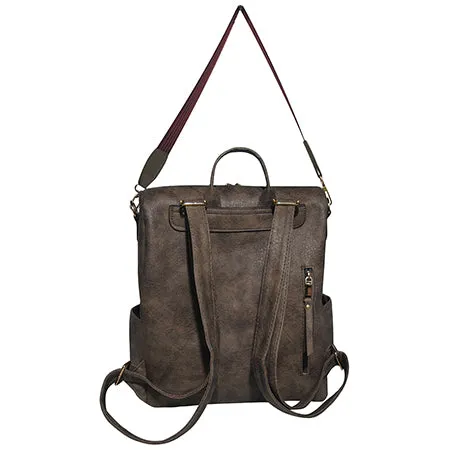 !SALE! Taupe Gray Faux Leather NGIL Shoulder Backpack