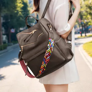 !SALE! Taupe Gray Faux Leather NGIL Shoulder Backpack