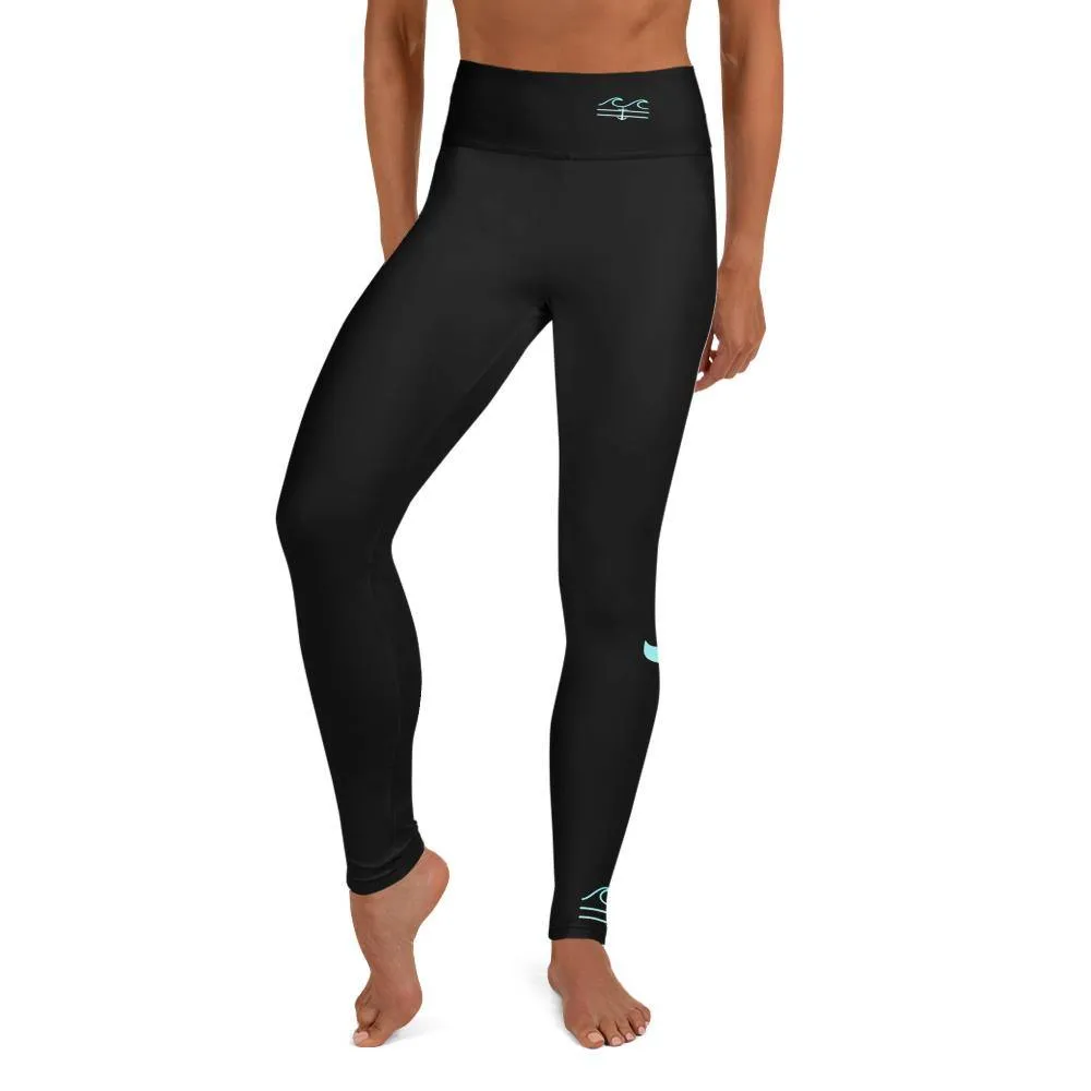 Salty Mermaid Performance Leggings (Midnight Aqua)