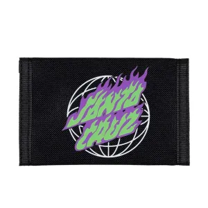 Santa Cruz Global Flame Dot Velcro Wallet Black
