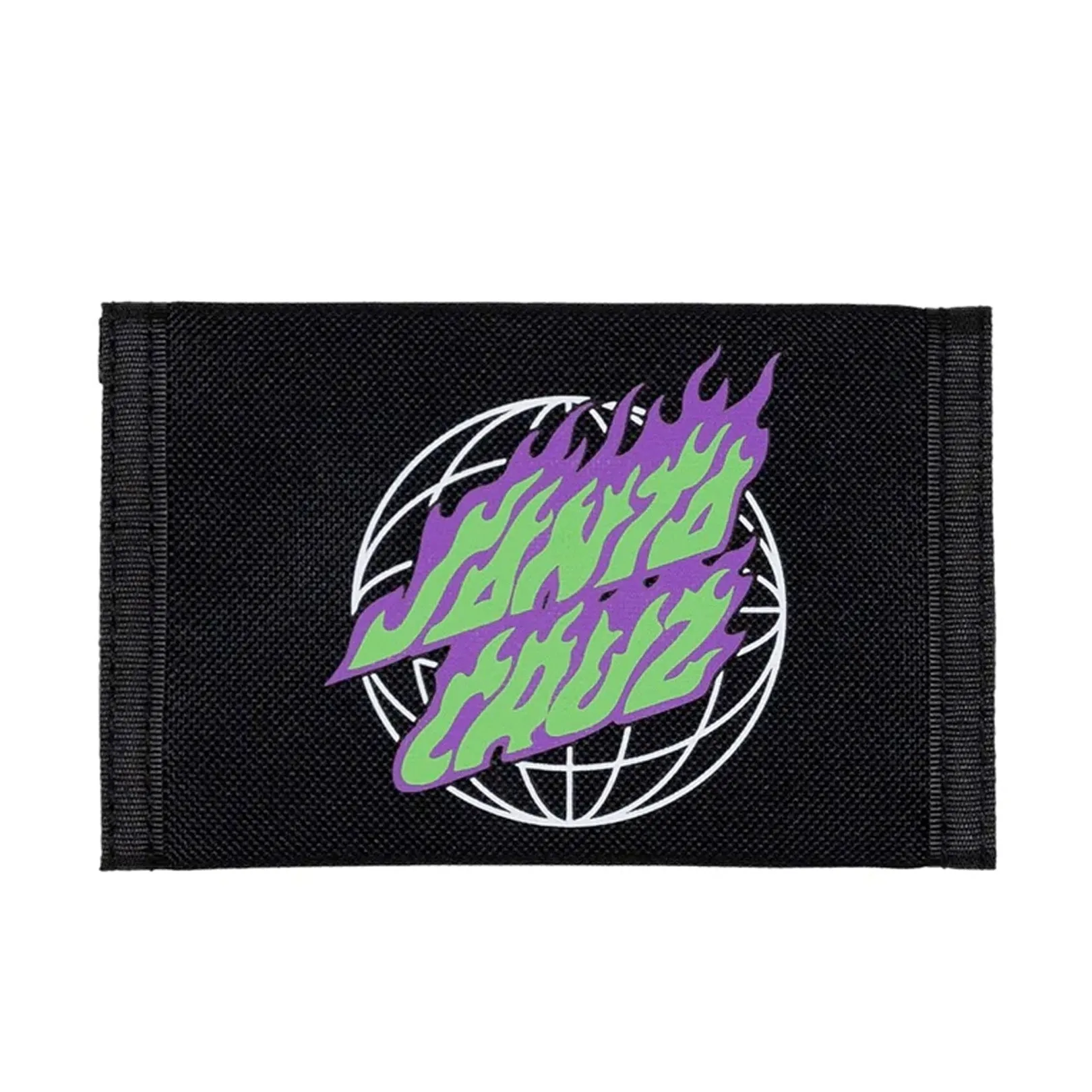 Santa Cruz Global Flame Dot Velcro Wallet Black