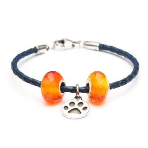 School Spirit Bracelets, Blue/Orange Paw