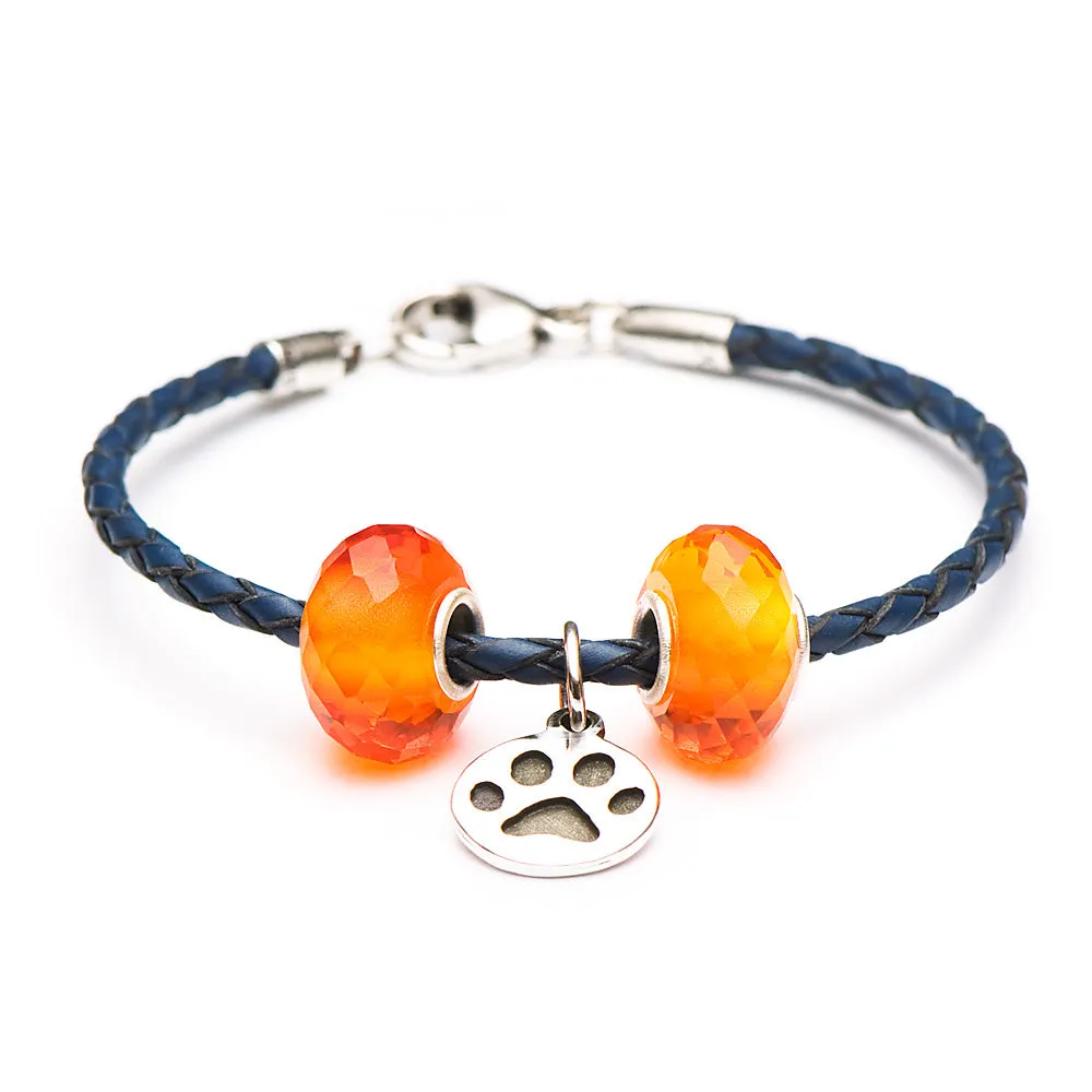 School Spirit Bracelets, Blue/Orange Paw