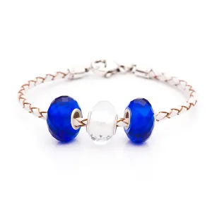 School Spirit Bracelets, Blue/White