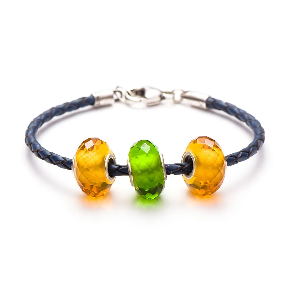 School Spirit Bracelets, Honey/Blue/Green