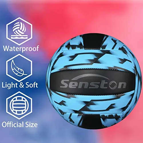 Senston Volleyball Waterproof Beach Soft Blue Volleyball for Indoor/Outdoor Play, Game,Training Official Size 5