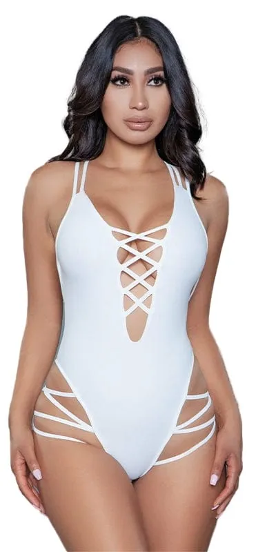 Sexy Blair Deep Plunge Criss Cross Strappy Swimsuit