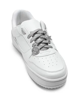 Silver Laces w/ Silver Charms