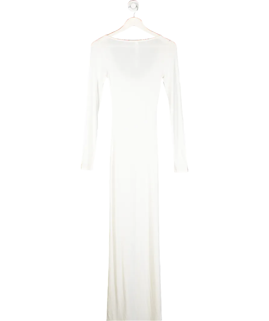 SKIMS White Soft Lounge Long Sleeve Dress UK S