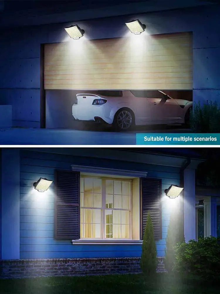 Solar LED Outdoor Light with Motion Sensor Waterproof Floodlight Remote Control 3 Modes for Patio Garage Backyard with 106 LED Lights