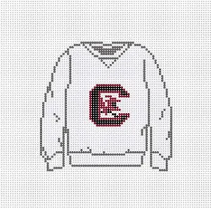 South Carolina White Sweatshirt Needlepoint Canvas