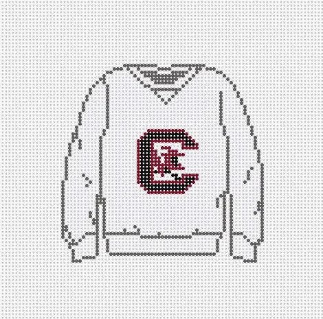 South Carolina White Sweatshirt Needlepoint Canvas