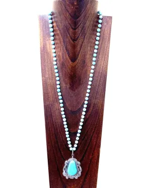 Squared Squash Blossom Necklace with Pendent