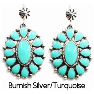 Squash Blossom Earring SILVER / TURQUOISE