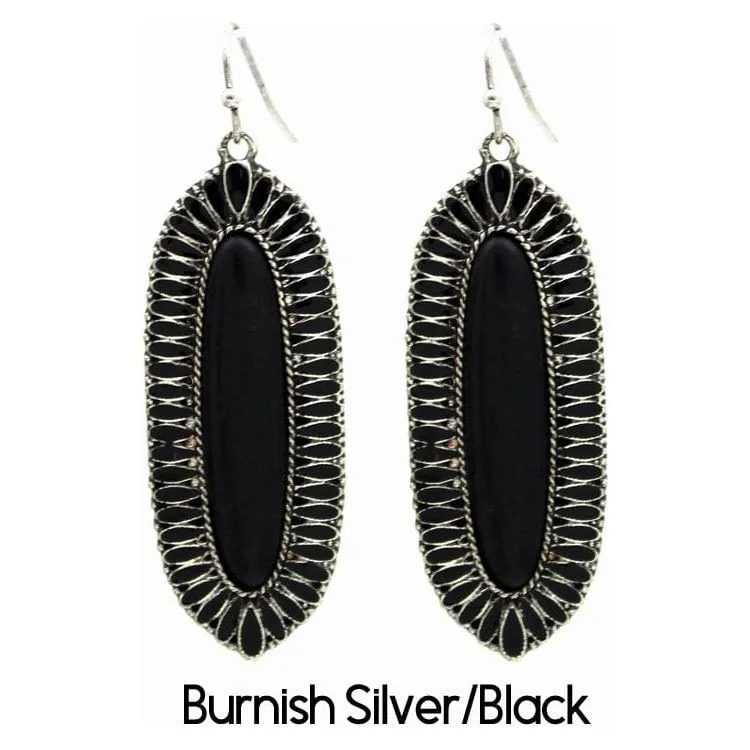 Squash Blossom Earring  Silver/Black