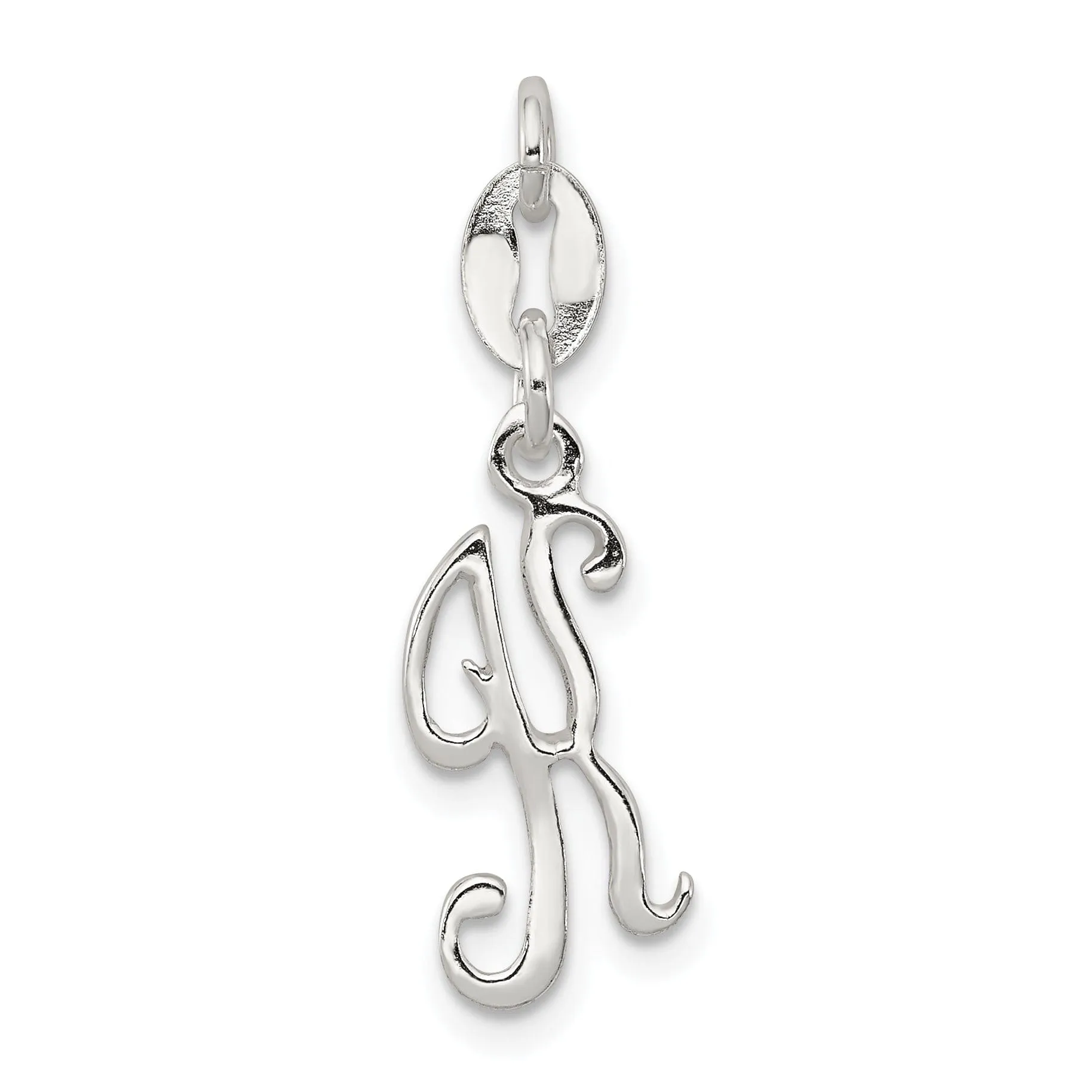 Sterling Silver Chain Slide Initial K Pendant
