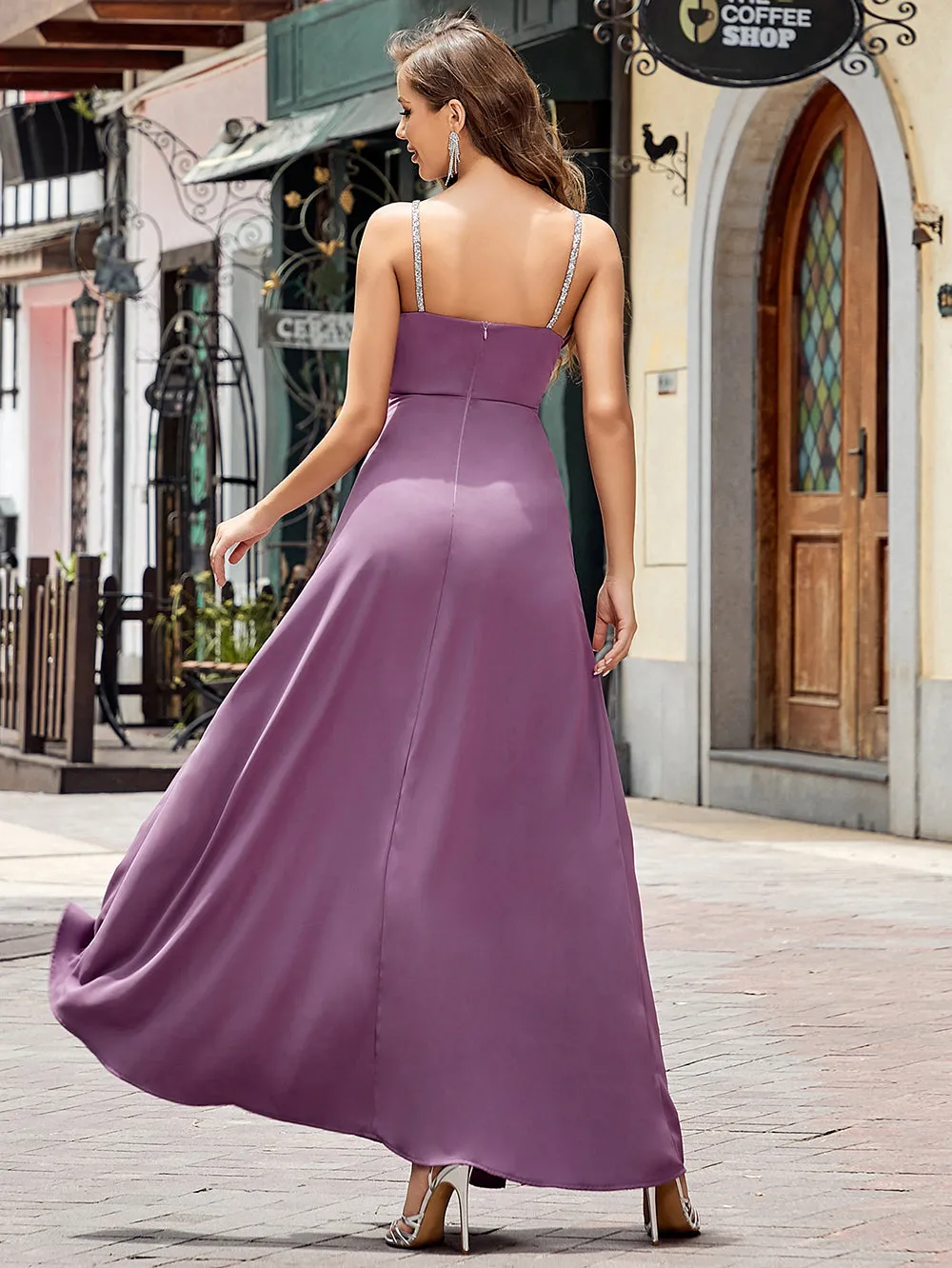 Strappy Sleeveless Double Slit Maxi Bodycon Dress HB00133