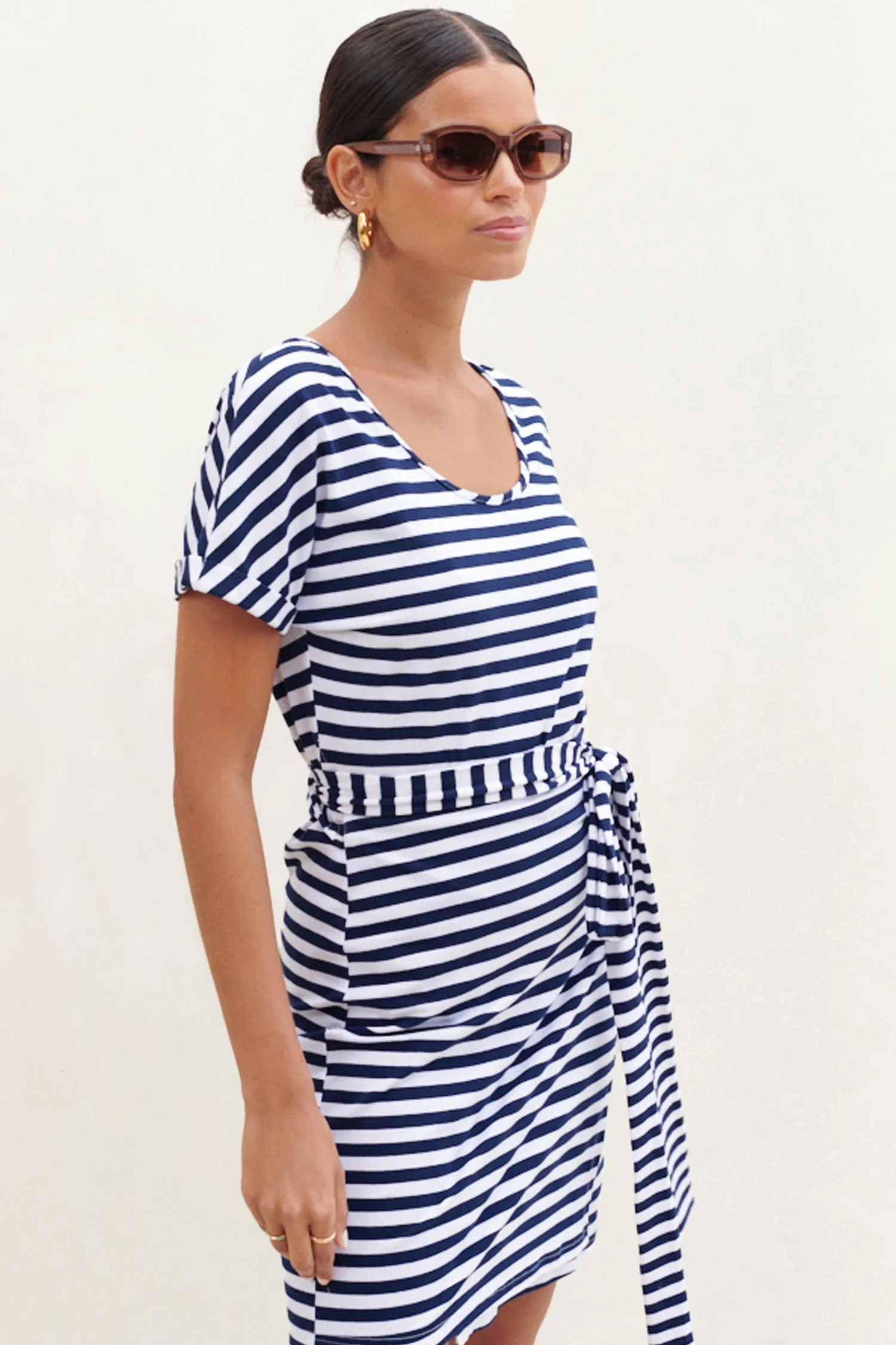 Stripe Jersey Wrap Dress