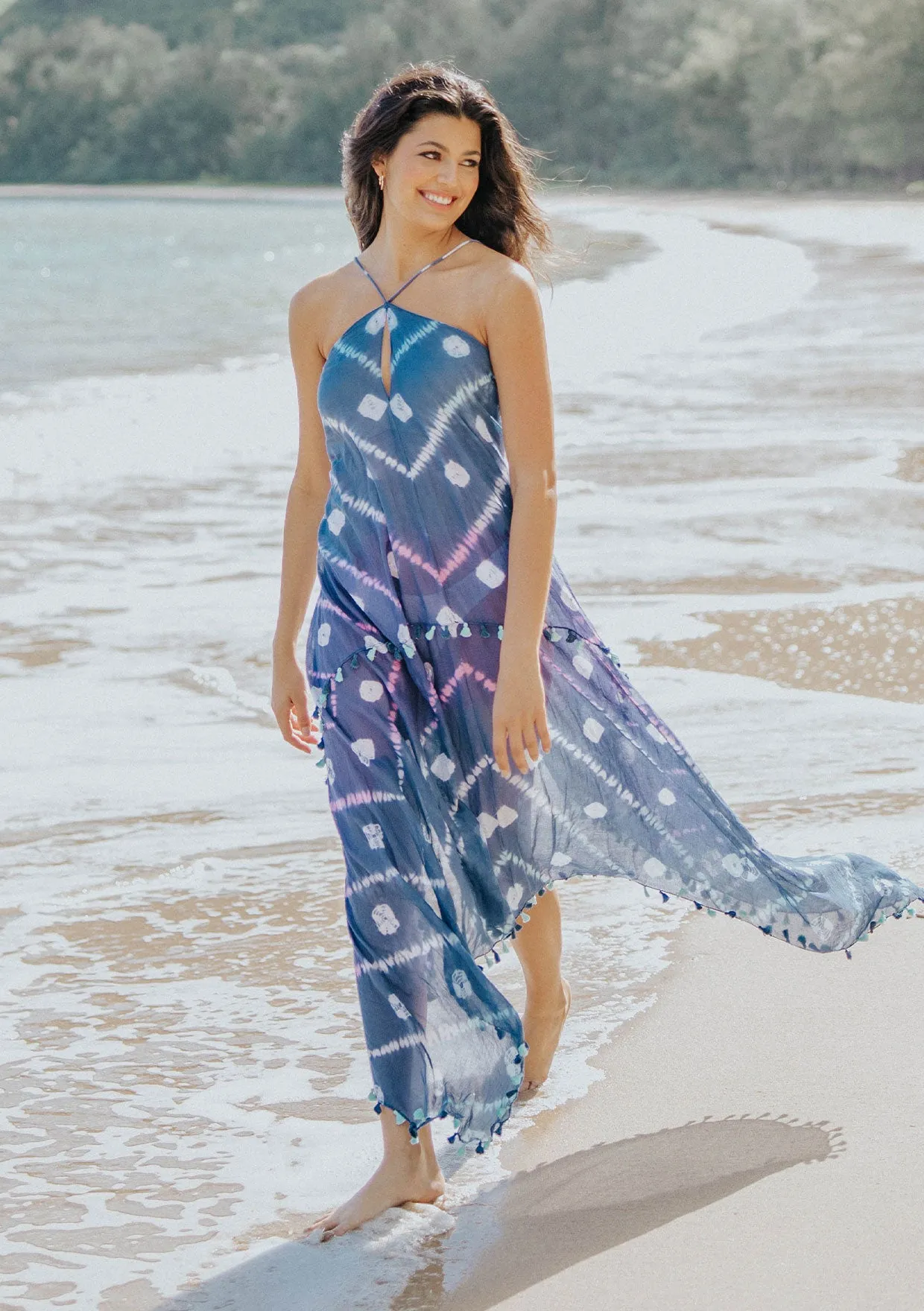 Tahiti Tie-Dye Halter Dress