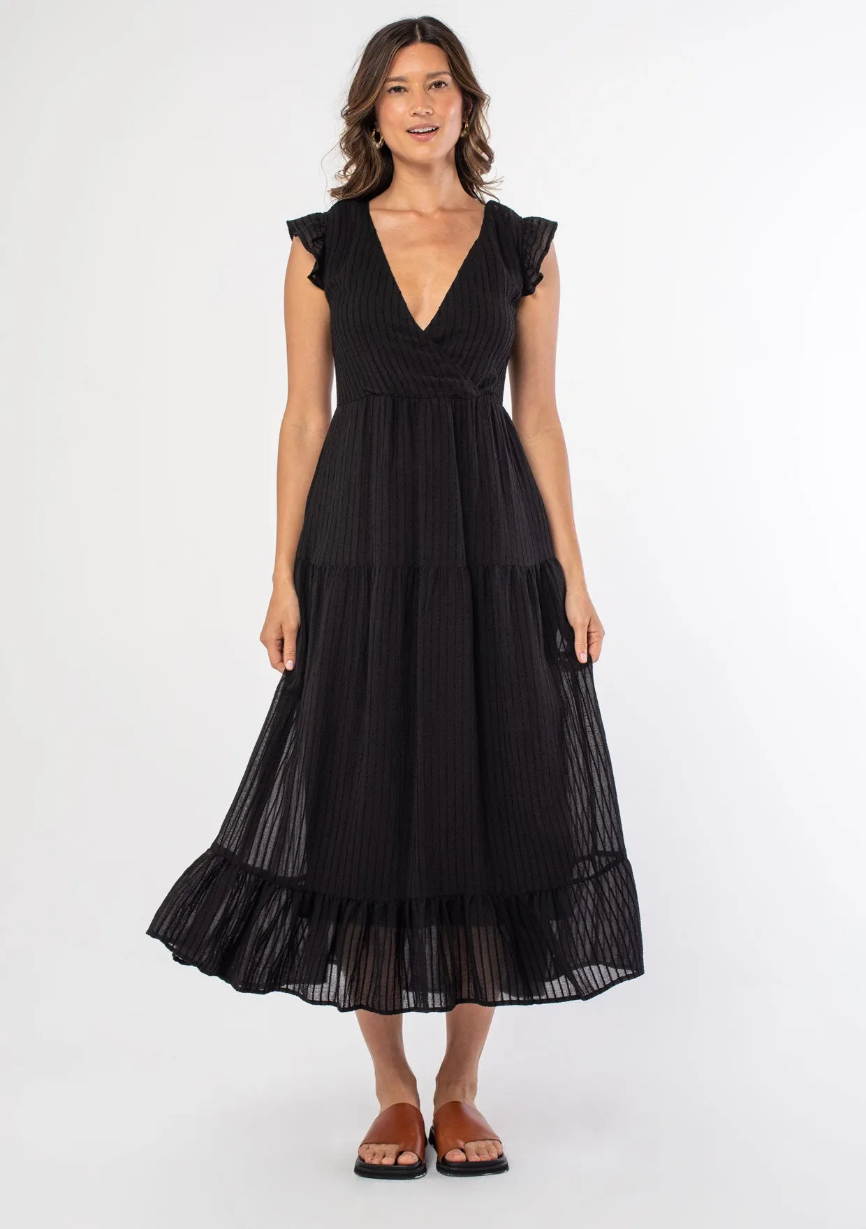 Talia Lace Up Midi Dress