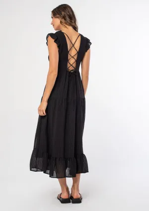 Talia Lace Up Midi Dress