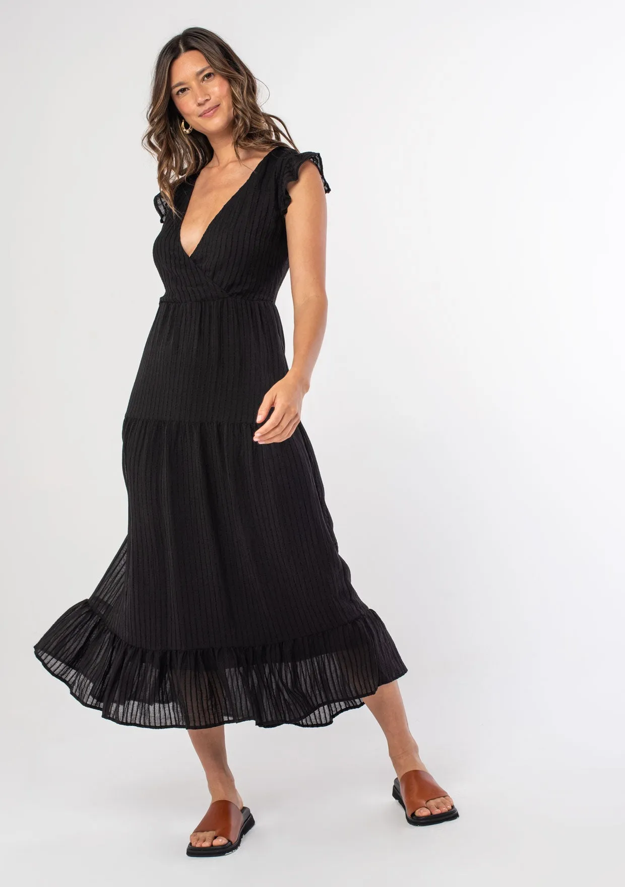Talia Lace Up Midi Dress