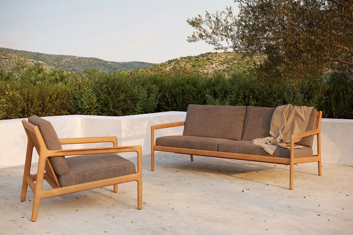 Teak Jack Outdoor Loveseat - Mocha
