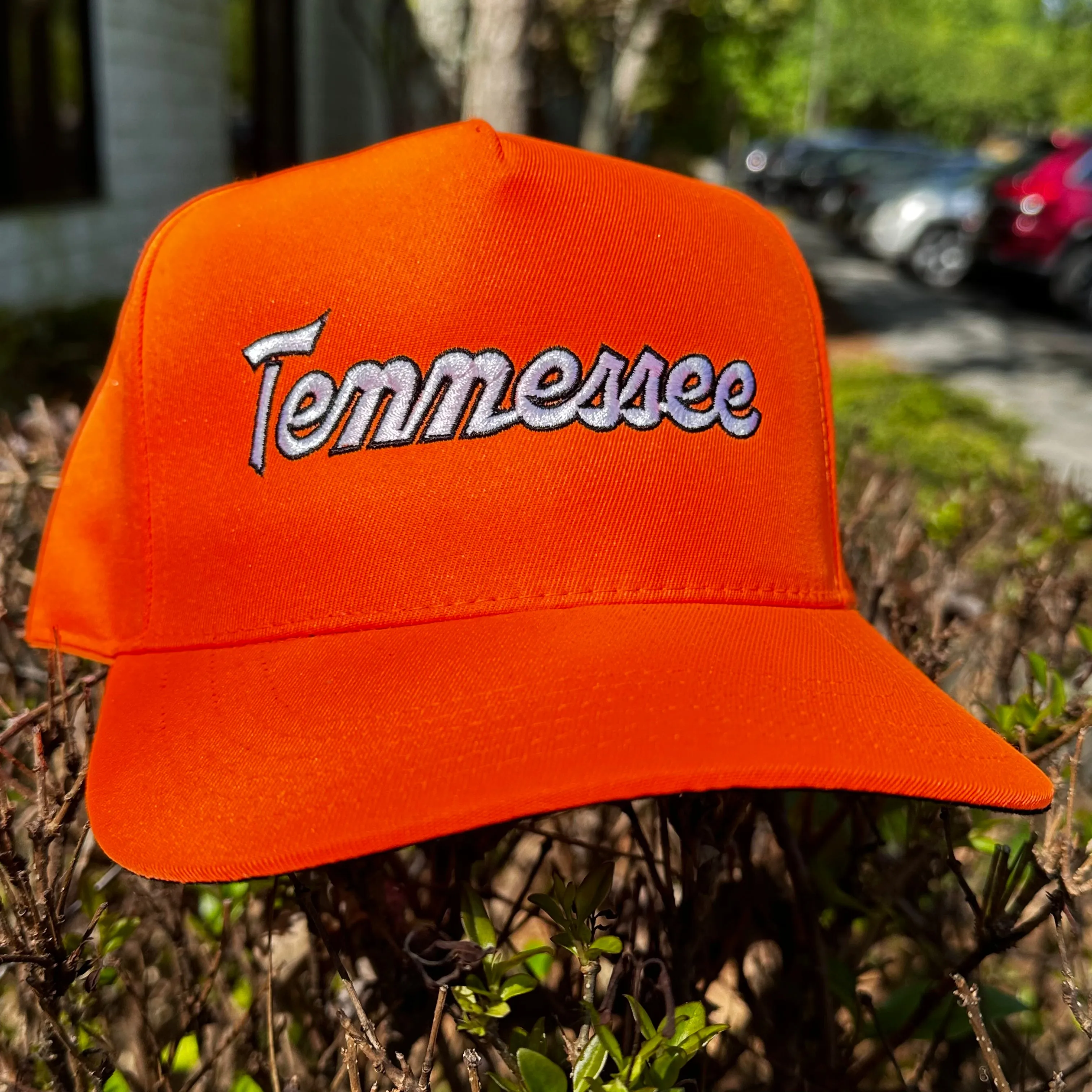 Tennessee Script Orange SnapBack Cap Hat Custom Embroidered
