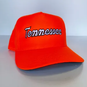 Tennessee Script Orange SnapBack Cap Hat Custom Embroidered
