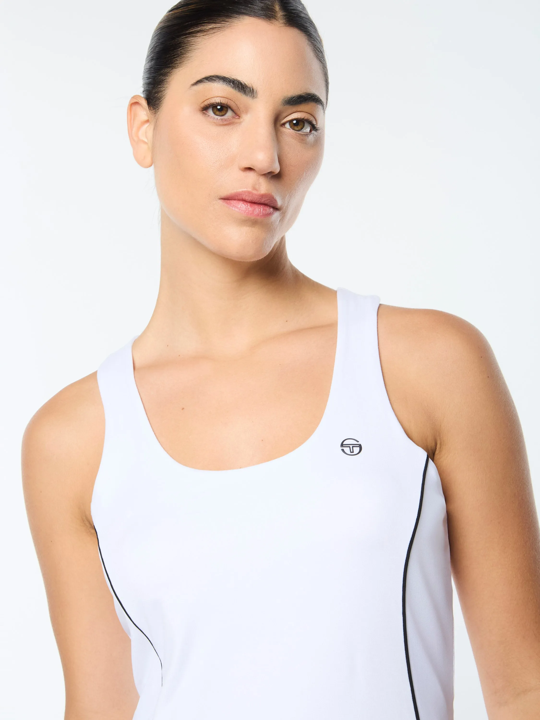 Tessa Scoop Neck Tank- Brilliant White