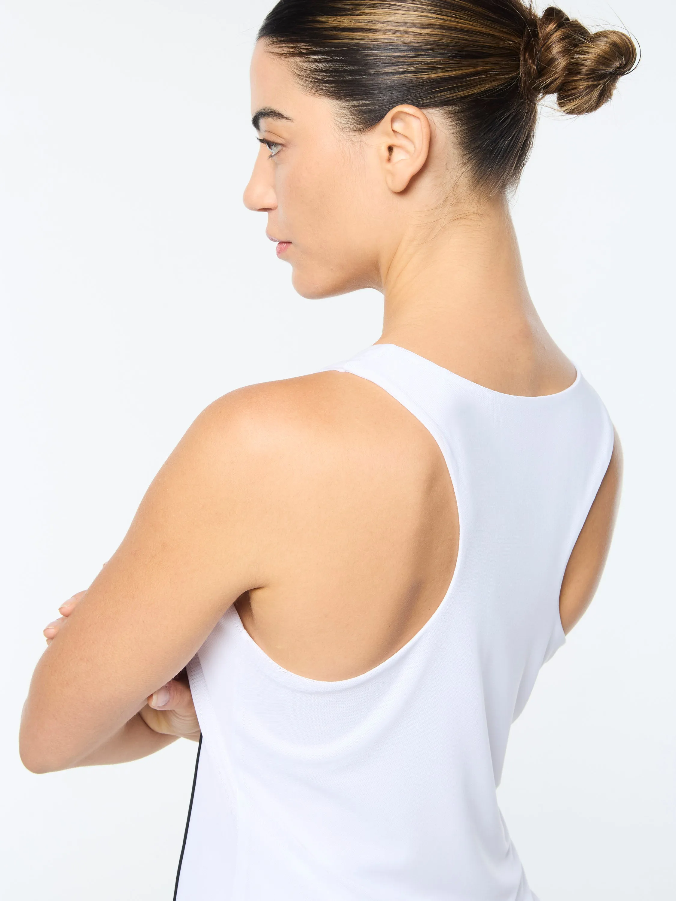 Tessa Scoop Neck Tank- Brilliant White