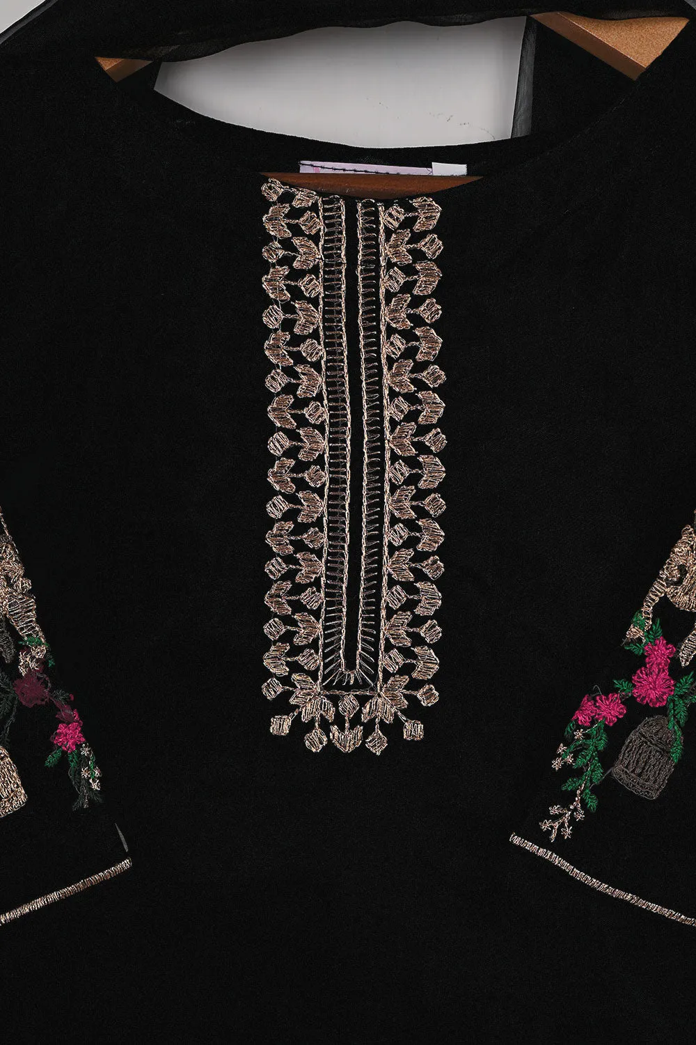 TKF-106-Black - Kids 3Pc Ready to Wear Organza Formal Embroidered Dress