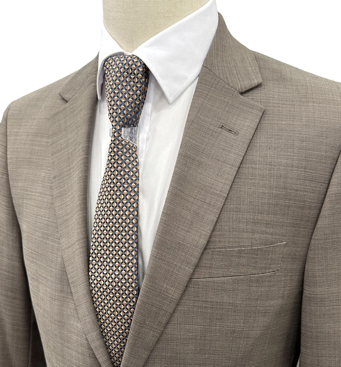 Top Lapel Modern Fit Wool Suit - Tan