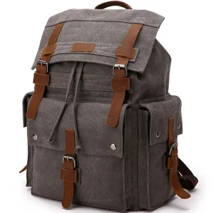 Travel Canvas Backpack Student Drawstring School Bag