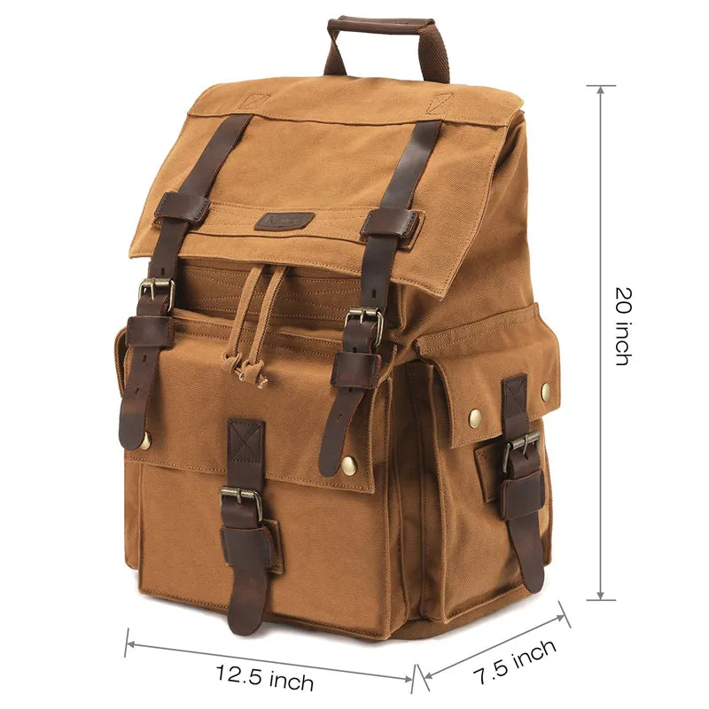 Travel Canvas Backpack Student Drawstring School Bag