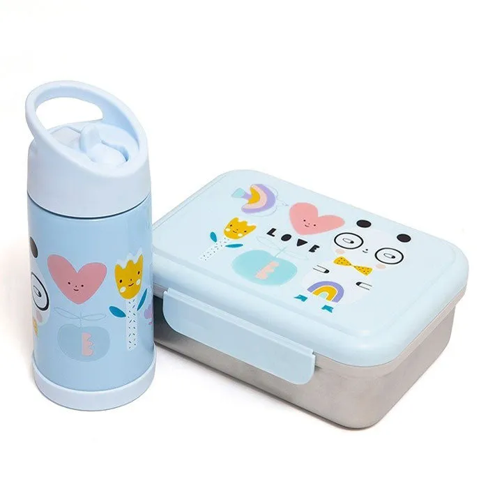 Trinkflasche aus Edelstahl «Panda Love» von Petit Monkey