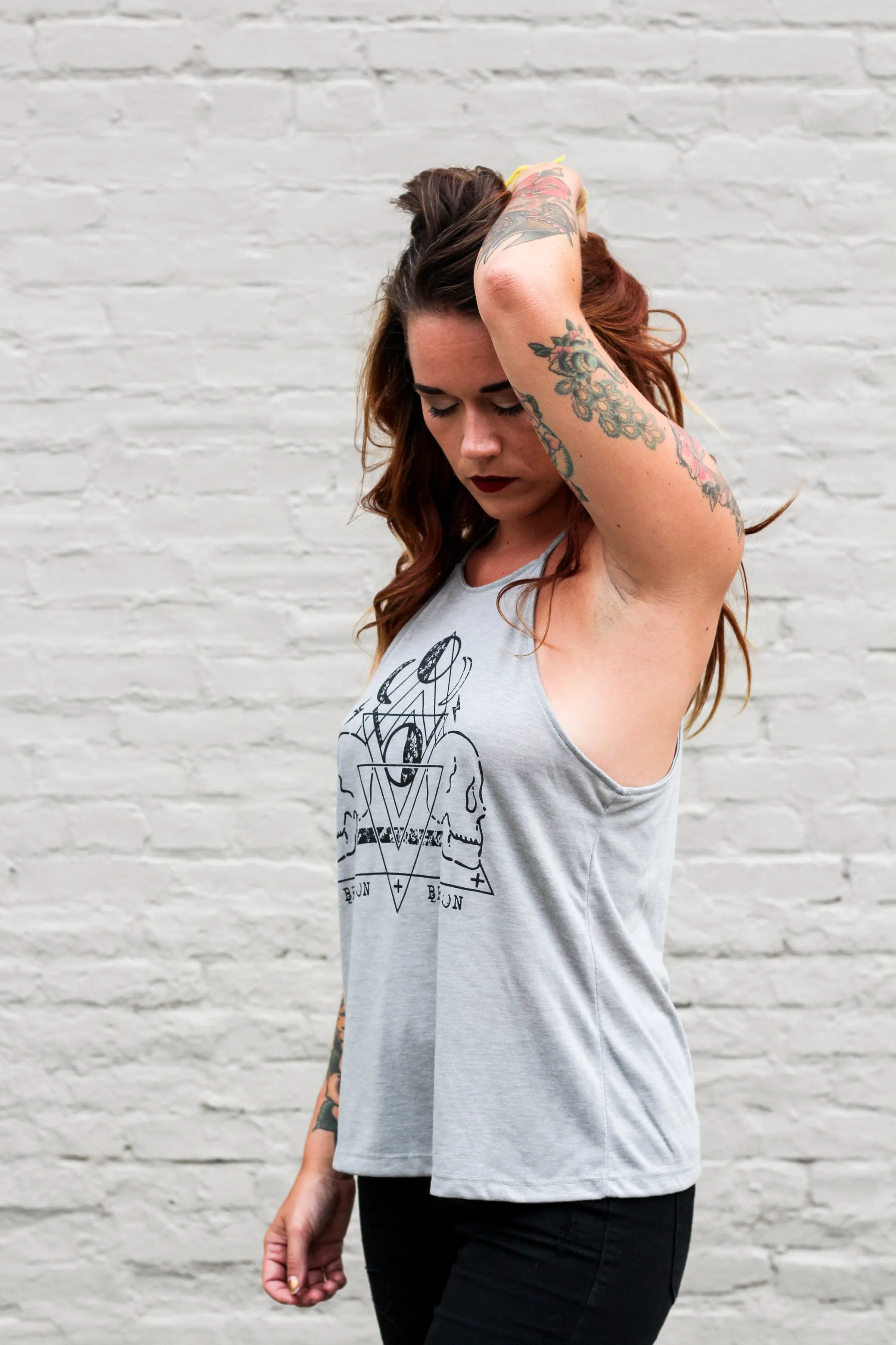 Under The Moon High Neck Tank - Stone