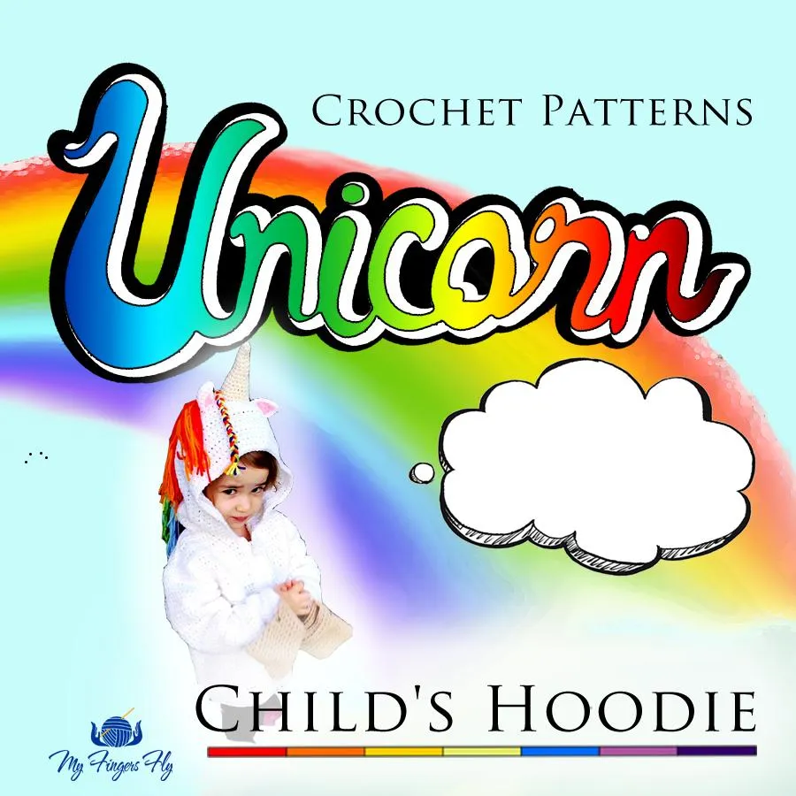 Unicorn Hoodie Crochet Kit - Sizes 4, 6, 8